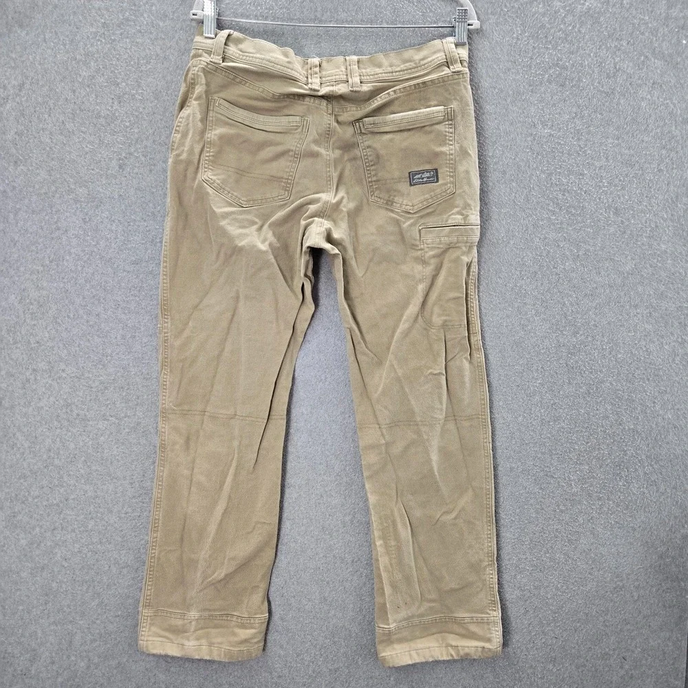 Eddie Bauer Men Pants 32x30 Beige Chino Canvas Stretch Outdoor Hiking‎ Relaxed